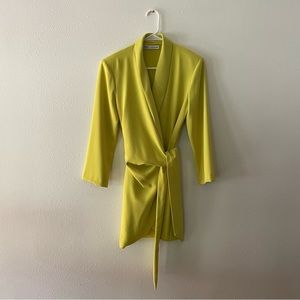 Zara wrap suit dress, lime green (M).